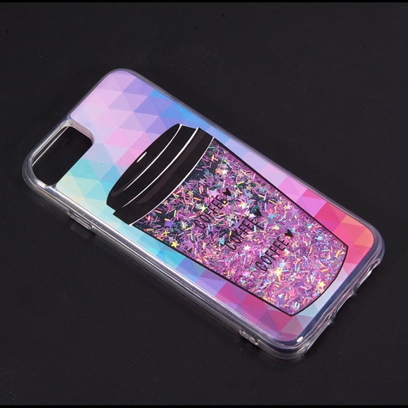 Pink Coffee Glitter Case for iPhone 7/8 PLUS - Picture 4 of 5